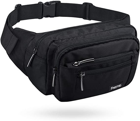 Bum Fashion Fanny Pack Tas Pinggang Tahan Air Pria Wanita Dengan 6 Kantong Ritsleting