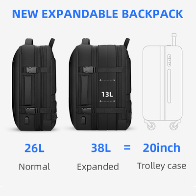 Ransel Laptop Ringan Oxford Polyester Tas Laptop Pria USB 17 inci