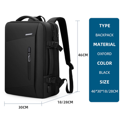 Ransel Laptop Ringan Oxford Polyester Tas Laptop Pria USB 17 inci