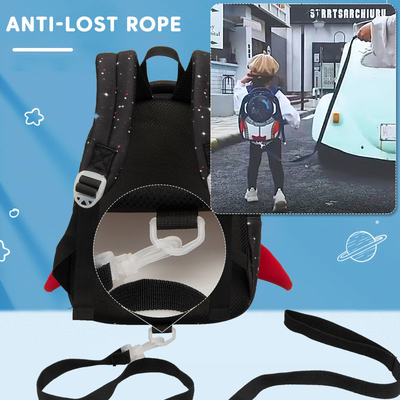 Tas Ransel Anak Roket 3D Tahan Air Anti Hilang Kartun Gadis Tas Sekolah Astronot