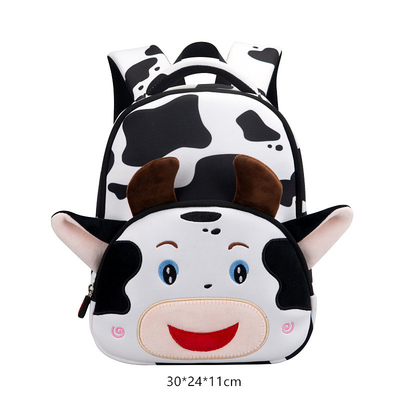 Tas Ransel Anak Tahan Air Sapi Kartun 3D Hewan TK Gadis Fashion Tas Sekolah