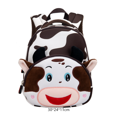 Tas Ransel Anak Tahan Air Sapi Kartun 3D Hewan TK Gadis Fashion Tas Sekolah