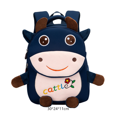 Tas Ransel Anak Tahan Air Sapi Kartun 3D Hewan TK Gadis Fashion Tas Sekolah