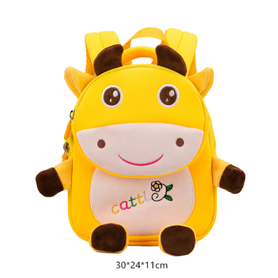 Tas Ransel Anak Tahan Air Sapi Kartun 3D Hewan TK Gadis Fashion Tas Sekolah