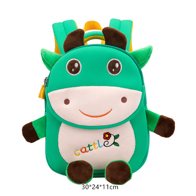 Tas Ransel Anak Tahan Air Sapi Kartun 3D Hewan TK Gadis Fashion Tas Sekolah