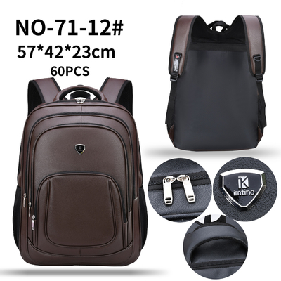 Pu Kulit Retro Bisnis Kasual Ransel Pria Multifungsi Tas Laptop Bisnis Pria