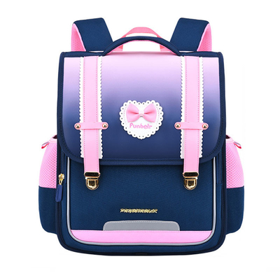 Ransel Sekolah Kulit Ortopedi Tas Sekolah Anak Laki-laki Perempuan Kapasitas Besar