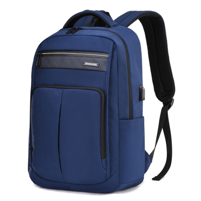 Ransel Laptop Bisnis 15,6 inci USB Pengisian Tas Laptop Kulit Hitam