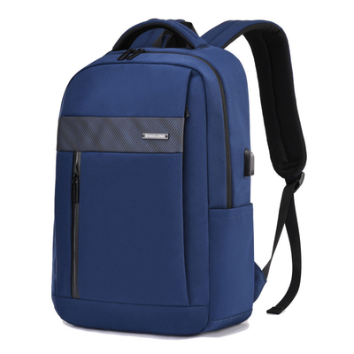 Ransel Laptop Bisnis 15,6 inci USB Pengisian Tas Laptop Kulit Hitam