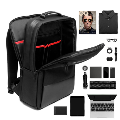 Tas Ransel Laptop Bisnis FCS Pengisian USB Ransel Kasual Bisnis Perjalanan Pria