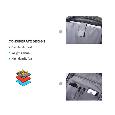 Ransel Laptop Bisnis Serat Poliester Tahan Air Tas Laptop 15,6 Inch