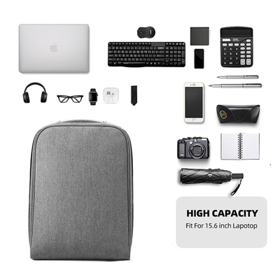 Ransel Laptop Bisnis Serat Poliester Tahan Air Tas Laptop 15,6 Inch