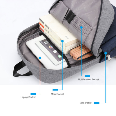 Ransel Pengisian Anti Pencurian USB Ransel Laptop Tahan Air 15,6 Inch