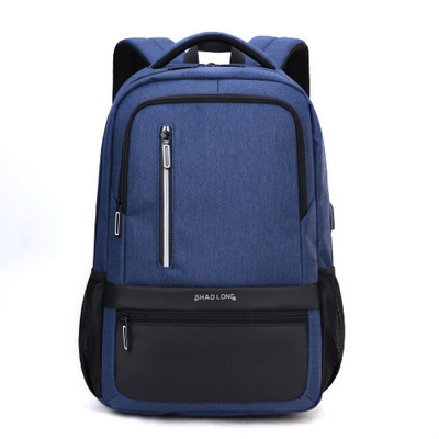 Ransel Pengisian USB Eksternal Pria Laptop Tas Sekolah Nilon Tahan Air