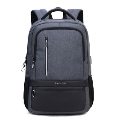Ransel Pengisian USB Eksternal Pria Laptop Tas Sekolah Nilon Tahan Air
