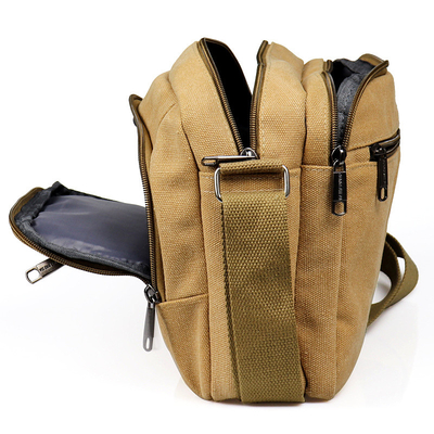 Gesper Solid Vintage Kanvas Messenger Bag Tas Bahu Portabel Kasual