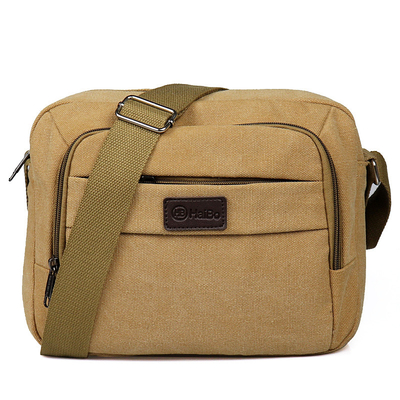 Gesper Solid Vintage Kanvas Messenger Bag Tas Bahu Portabel Kasual