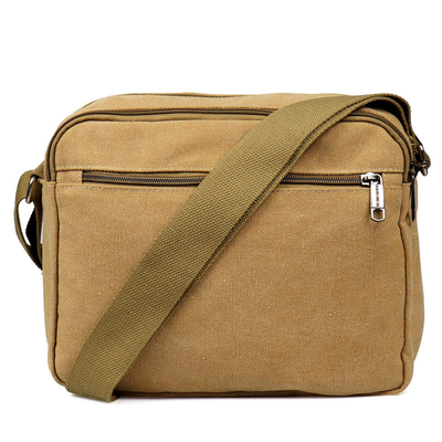 Gesper Solid Vintage Kanvas Messenger Bag Tas Bahu Portabel Kasual
