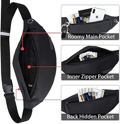 OEM Waterproof Running Fanny Pack Untuk Pria Wanita Tas Bum Unisex yang Dapat Disesuaikan