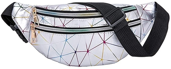 Pu Leather Bum Tas Pinggang Festival Fanny Pack 3 Kantong Ritsleting Tahan Air