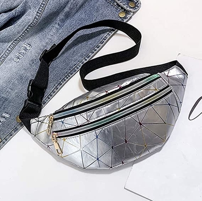 Pu Leather Bum Tas Pinggang Festival Fanny Pack 3 Kantong Ritsleting Tahan Air