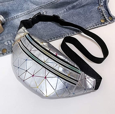 Pu Leather Bum Tas Pinggang Festival Fanny Pack 3 Kantong Ritsleting Tahan Air