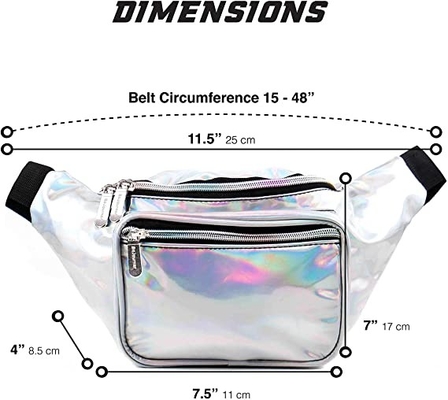 PU Rave Bum Bag Waist Pack Untuk Wanita Pria Anak Kecil Sedang Besar