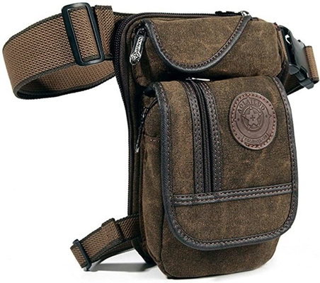 Taktis Bersepeda Kanvas Drop Leg Bag Hiking Waist Pack Untuk Pria Wanita