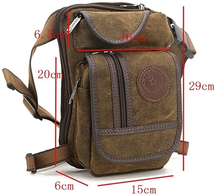Taktis Bersepeda Kanvas Drop Leg Bag Hiking Waist Pack Untuk Pria Wanita