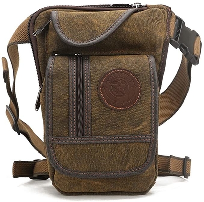 Taktis Bersepeda Kanvas Drop Leg Bag Hiking Waist Pack Untuk Pria Wanita