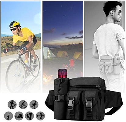 Utilitas Militer Waterproof Bum Bag Canvas Pinggang Pouch Dengan Tempat Botol