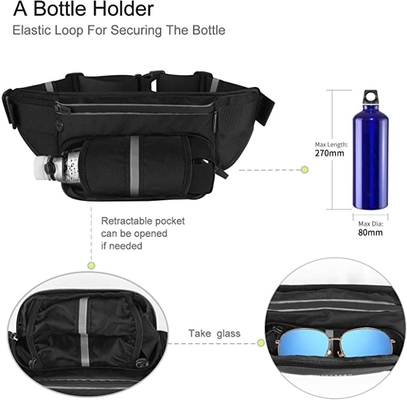 Polyester Waterproof Bum Jogging Belt Bag Running Belt Dengan Tempat Botol
