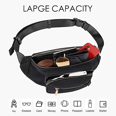 Fashion Pria Wanita Fanny Pack / Tas Pinggang Tahan Air Untuk Perjalanan Lari Berjalan Mendaki