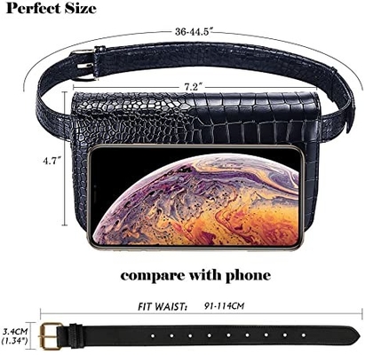 Crocodile Small Crossbody Fanny Pack Pu Leather Purses Dengan Kantong Ponsel