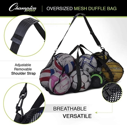 Tas Olahraga Duffle Mesh Serbaguna Tas Gym Besar Dengan Ritsleting Dapat Disesuaikan