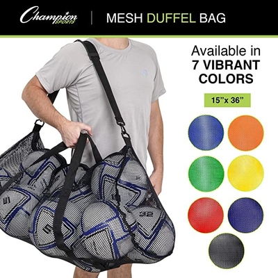 Tas Olahraga Duffle Mesh Serbaguna Tas Gym Besar Dengan Ritsleting Dapat Disesuaikan