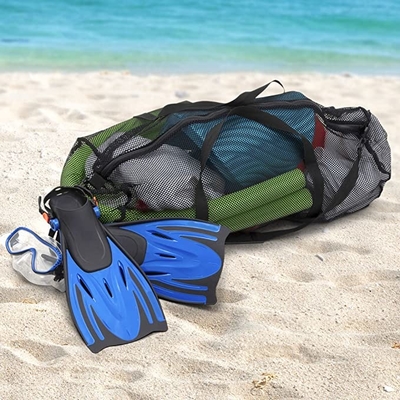 Tas Olahraga Duffle Mesh Serbaguna Tas Gym Besar Dengan Ritsleting Dapat Disesuaikan