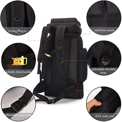70l Camping Hiking Backpack Molle Rucksack Daypack Perjalanan Tahan Air