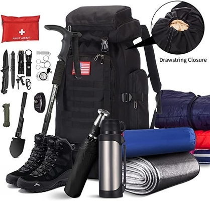 70l Camping Hiking Backpack Molle Rucksack Daypack Perjalanan Tahan Air