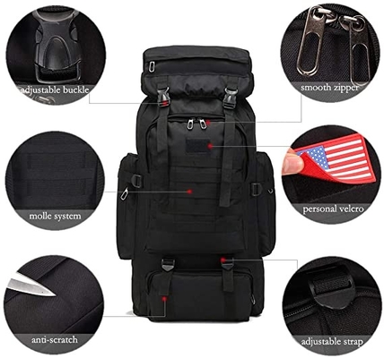 70l Camping Hiking Backpack Molle Rucksack Daypack Perjalanan Tahan Air
