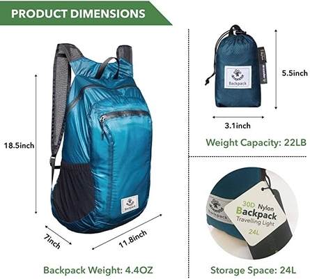 Hiking Daypack Ransel Kemasan Ringan Tahan Air 70L Bahan Oxford