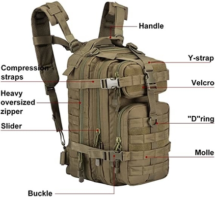 ODM Tas Ransel Taktis Militer LHiking Rucksack 30l Bug Out Bag