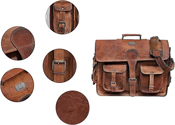 400g 14 Inch Vintage Handmade Kulit Messenger Bag Untuk Tas Laptop