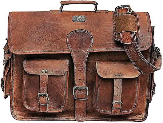 400g 14 Inch Vintage Handmade Kulit Messenger Bag Untuk Tas Laptop
