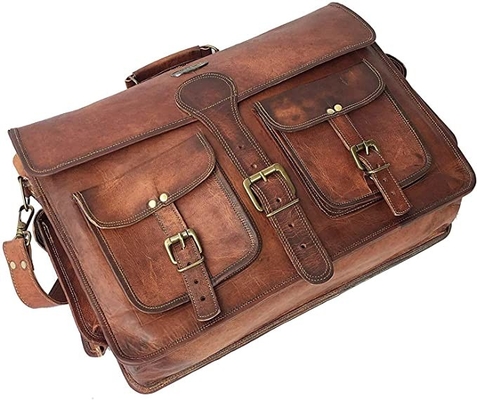 400g 14 Inch Vintage Handmade Kulit Messenger Bag Untuk Tas Laptop