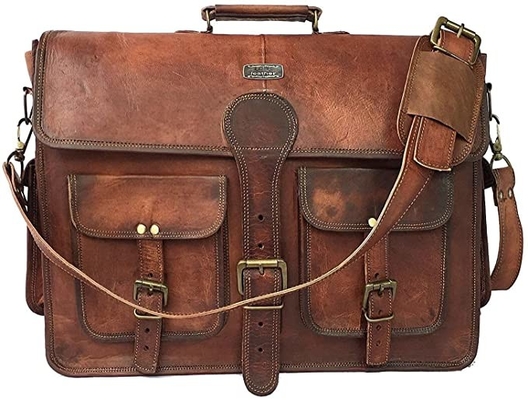 400g 14 Inch Vintage Handmade Kulit Messenger Bag Untuk Tas Laptop