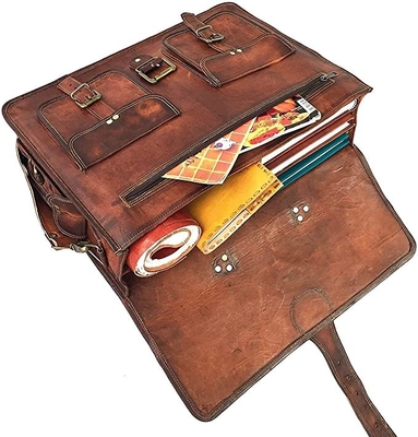 400g 14 Inch Vintage Handmade Kulit Messenger Bag Untuk Tas Laptop